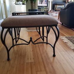 Gold/Black Rough Iron Coffe Table With matching Ottoman