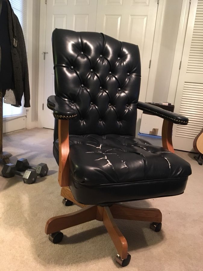 EUC leather desk chair