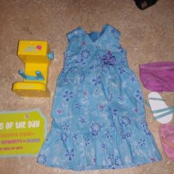 Retired American Girl doll Girl of the Year kanani meet outfit and shaved ice accessories