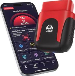 OBD2 Scanner Bluetooth for iOS Android, AI Diagnostic Tool for Car Buying Repair, No Subscription Fee, AutoVIN, 45000+ Fault Codes, Check & Clear Engi