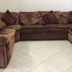 Devon Family Room Recilining And Sleep Sofa LazBoy Motion -Modular Fabric  Sofa With Chaise