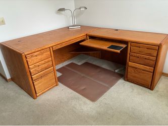 Large Corner Office Desk Oak