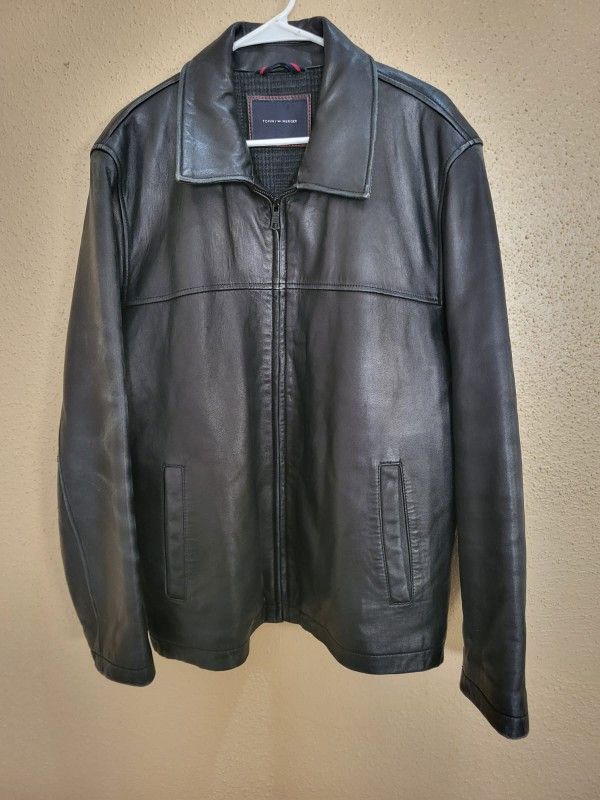 Tommy Hilfiger Men's Black Leather Jacket