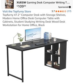 New computer desk with storage shelf