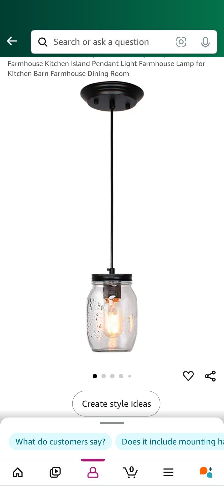 2 Mason Jars Farmhouse Hanging Lamp