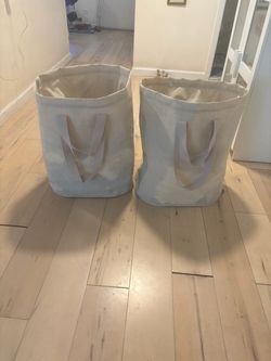 Set of 2 Large Fabric Storage Laundry Bags
