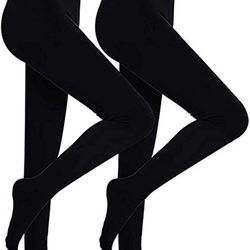 Womens Winter Warm Leggings Elastic Velvet Fleece Lined Thick Tight Leggings/2 pairs