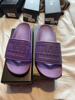 Women Size 9/W40 - Milano Di Rogue Purple Colorful Simba Slides