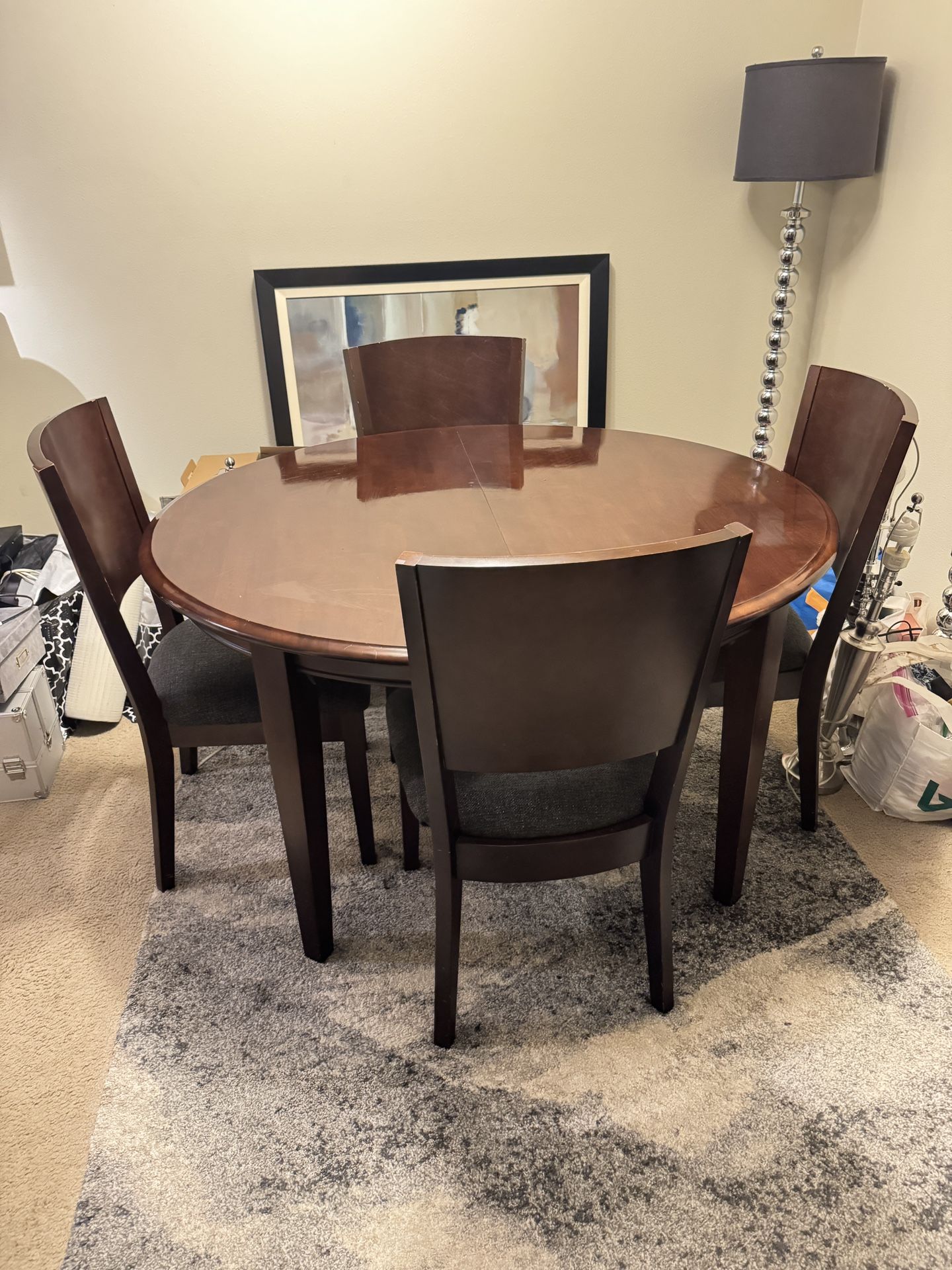 Dining Table (With 5 Chairs And Table Leaf)