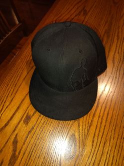 New Era Black Fitted Hat with Figure Embroidery