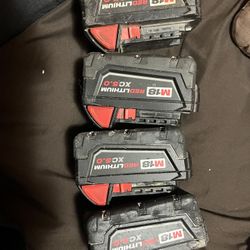 Milwaukee Battery 5.0  Ah 4 For $150