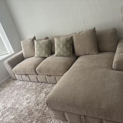 Beige Couch With Chaise