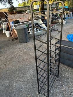 Tall Black Metal Wire Shoe Rack