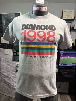 Diamond Supply Co. 1998 USA Skateboarding Team Gray T-shirt Mens Medium Vintage