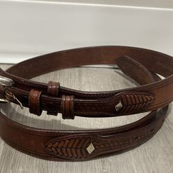 Women’s Brown Leather Nacona Western Belt, Size 36