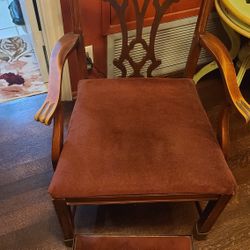 Antique Arm Chair With Foot Stool