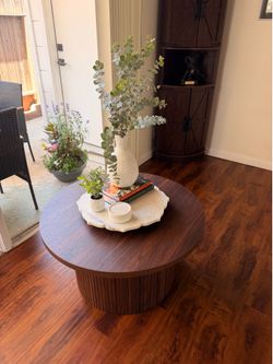 Walnut fluted coffee table