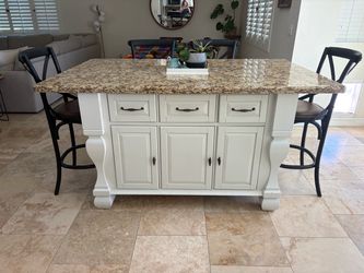 Granite top kitchen island