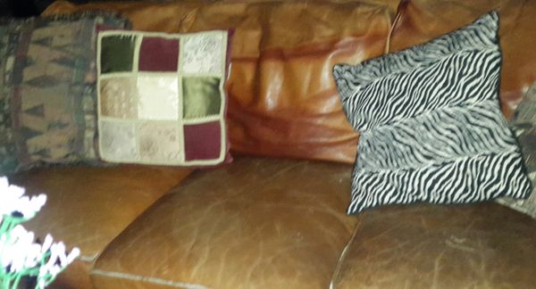 Vintage Clyde Pearson Genuine Leather Couch For In