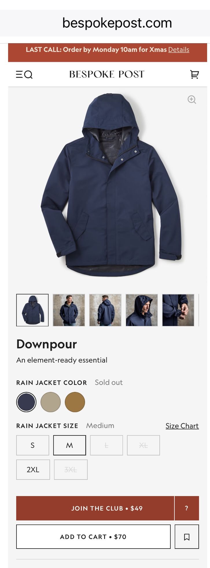 The Portland Rain Jacket LINE OF TRADE (Navy) - Men’s