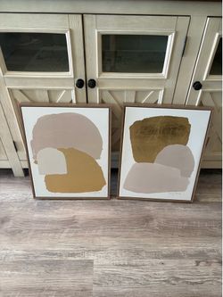 Framed foil canvas art