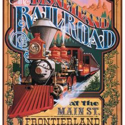 Vintage Framed Disneyland Railroad Poster