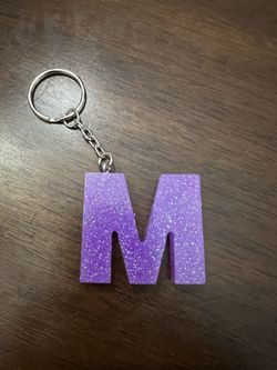 Glitter Initial Keychain