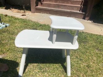 White Two-Tier Wooden Side Table