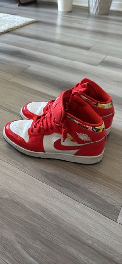 Jordan 1 mid Barcelona sweater red patent GS
