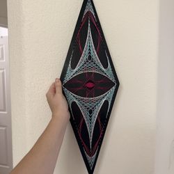 Diamond Eye String Art - Turquoise and Pink