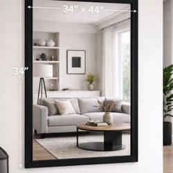 Large Wall Mirror Modern Black Frame