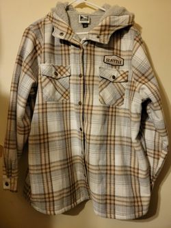 Plaid Hooded Button Up Flannel Shacket