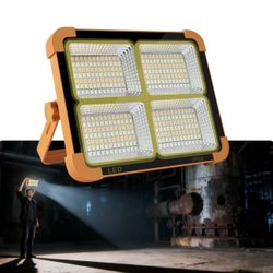 Portable LED Work Solar Light 100W 16500mAh 10000 LM with Stepless Brightness Job Site Battery Rechargeable LED Floor Light for Emergency Worklight fo