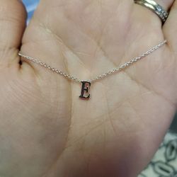 E Initial Silver Necklace