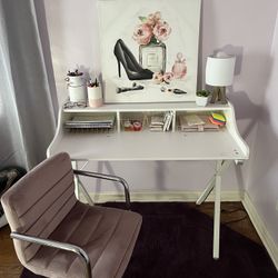 White Desk With Chair 