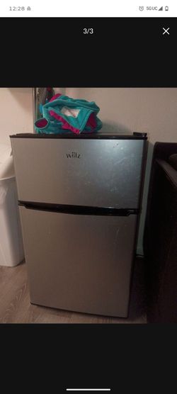 Mini fridge with separate freezer space