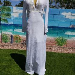 New!! UNISEX! Pure White  Desert Robe Or Cover Up