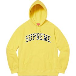 SUPREME HEARTS HOODIE YELLOW MEDIUM