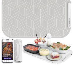 Warming Mat for Food - Large 15"x24" Silicone Food Warmer Mat with 3 Temp Settings - Roll Up Electric Heating Pad 