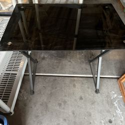 Black Glass Top Desk