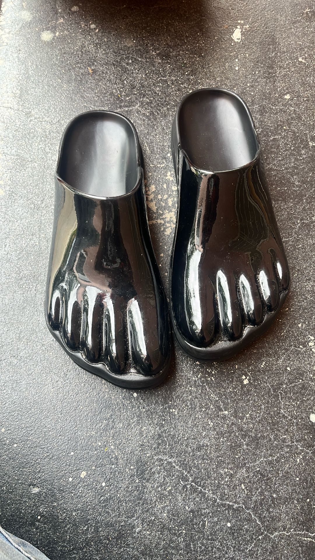 JW PEI Hayley Toe Model Flat Mules - Black