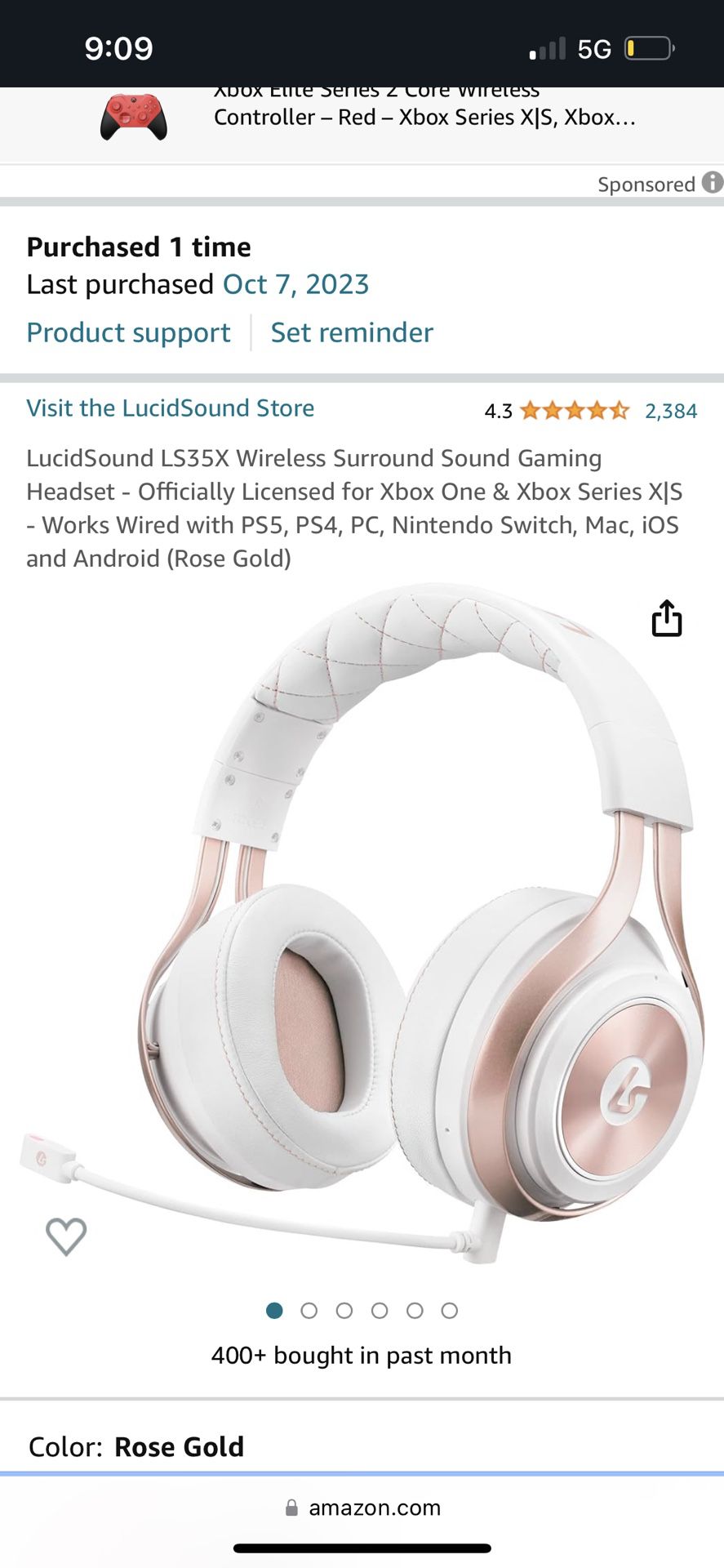 Rose Gold LucidSound LS35X Wireless Gaming Headset