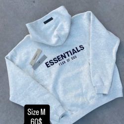 Grey essentials hoodie size M