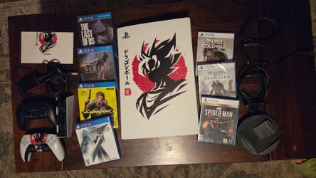 Sony PS5 Disc CFI-1015A 1TB M.2 SSD 2 Controllers 7 Games Charging Dock Bundle