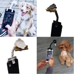  New！Pet Selfie Tool Smartphone Attachment Dog Selfie Stick Cellphone Treat Holder for Training Perfect Photo of Dogs Cats Captivate Attention Portrai