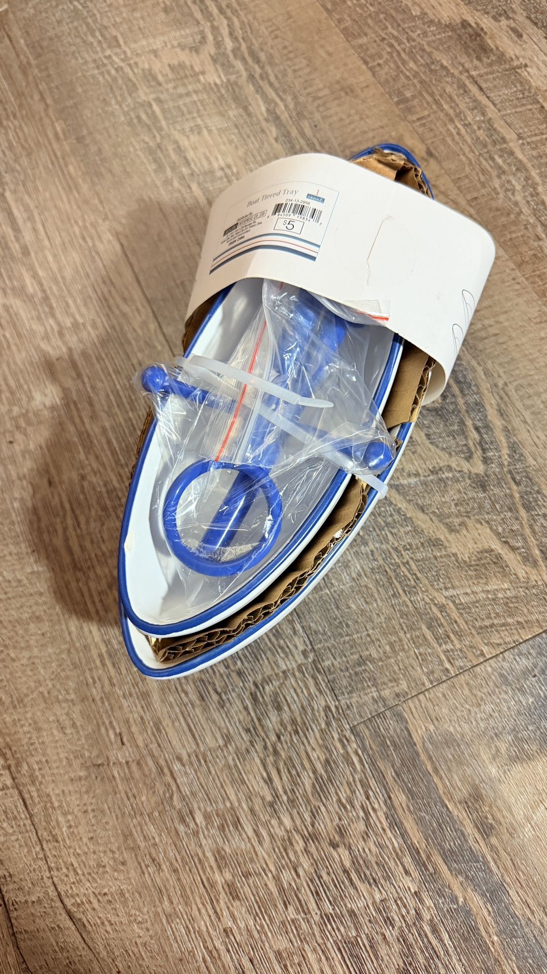 Crescent 8” Ceramic Boats 2 Tiered Dishes - NEW