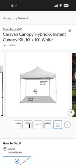 Caravan Canopy Hybrid-X Instant Canopy Kit, 10' x 10', White