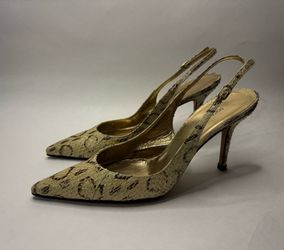 Authentic Dolce & Gabbana Genuine Python Snake Skin Slingback Heels Pumps Size 38