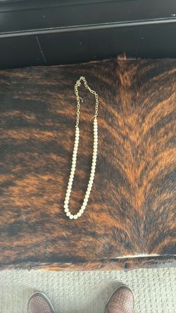 Pearl Bead Necklace with Gold Chain