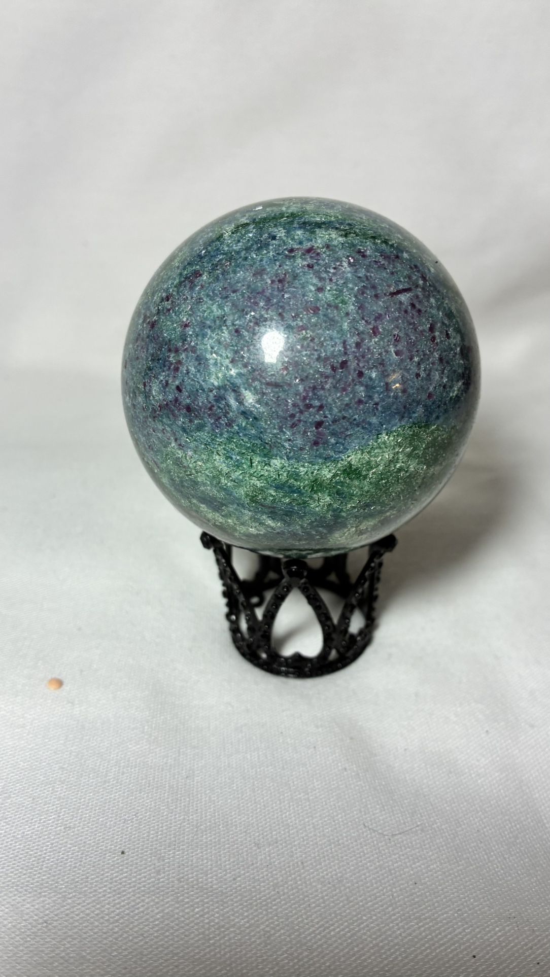 Ruby Fuchsite In Kyanite Sphere/ Uv Light